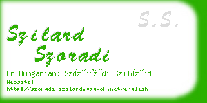 szilard szoradi business card